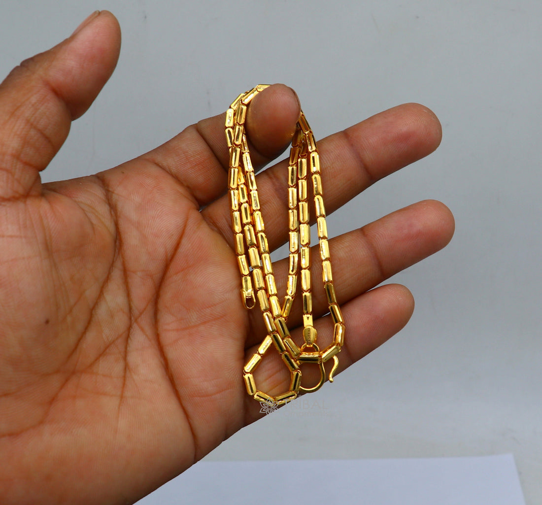 22 karat yellow gold Hallmarked baht chain stylish chain gifting for both men and girls best jewelry from india gch580 - TRIBAL ORNAMENTS