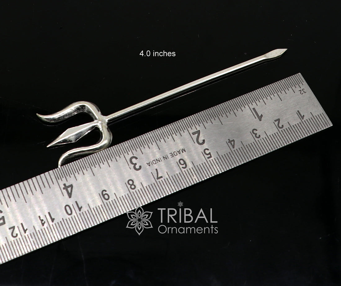 925 silver Divine Lord shiva Trident Trishul puja article utensils, goddess trishul trident , god accessories  from india su1106 - TRIBAL ORNAMENTS