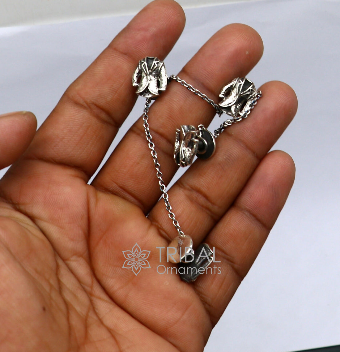 Blazer suit design 925 Sterling Silver set of 4 kurta Buttons for Fashion Perfection, silver cufflinks, cultural trendy jewelry btn47 - TRIBAL ORNAMENTS