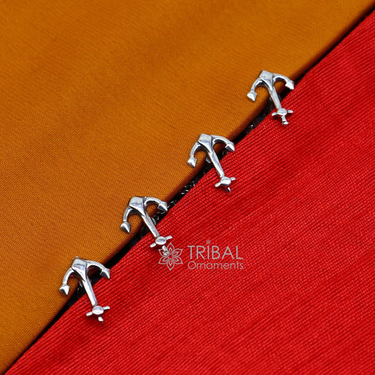 Anchor symbol 925 Sterling silver handmade gorgeous high-quality buttons or cufflinks for kurtas, best gifting jewelry btn53 - TRIBAL ORNAMENTS
