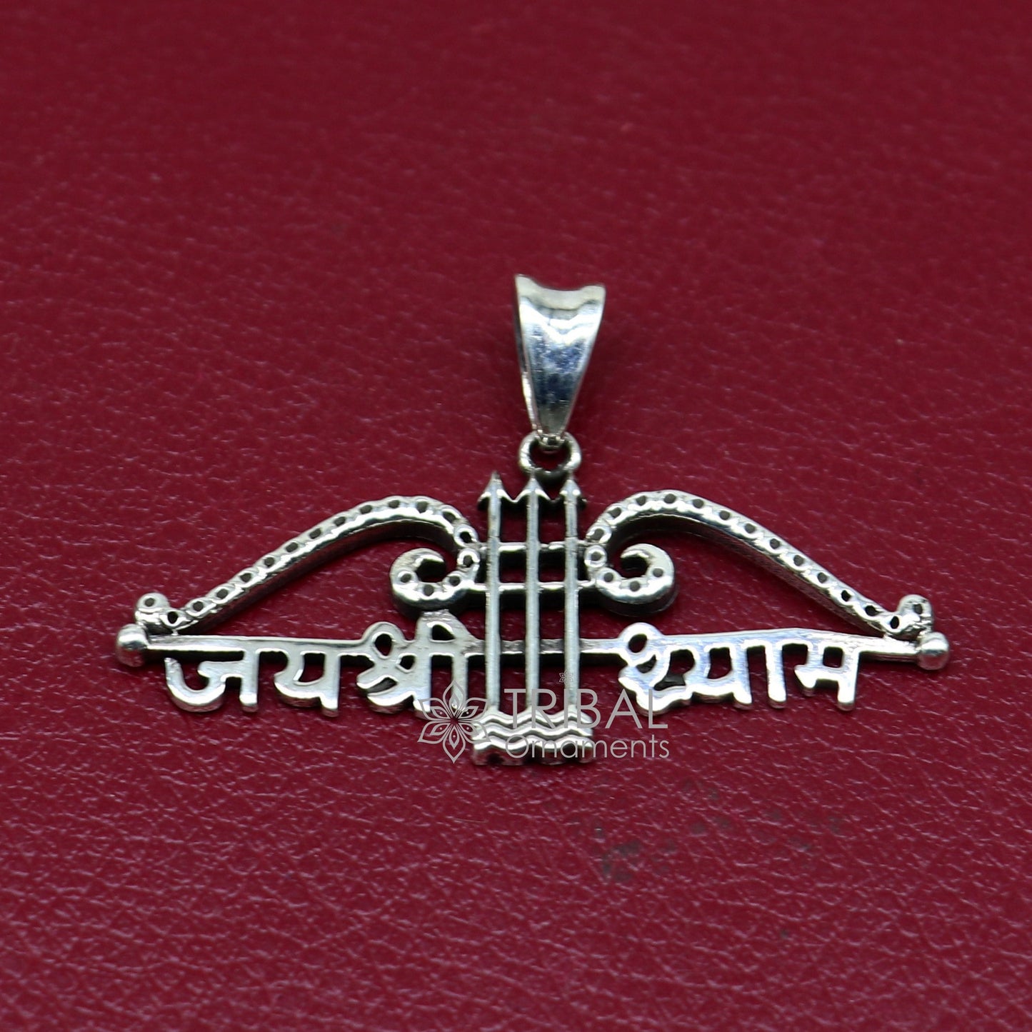 925 sterling silver Trendy Khatushyam ji Dhanush pendant, unique "Jai Shree Shyam" pendant for both girls and boys jewelry ssp622 - TRIBAL ORNAMENTS