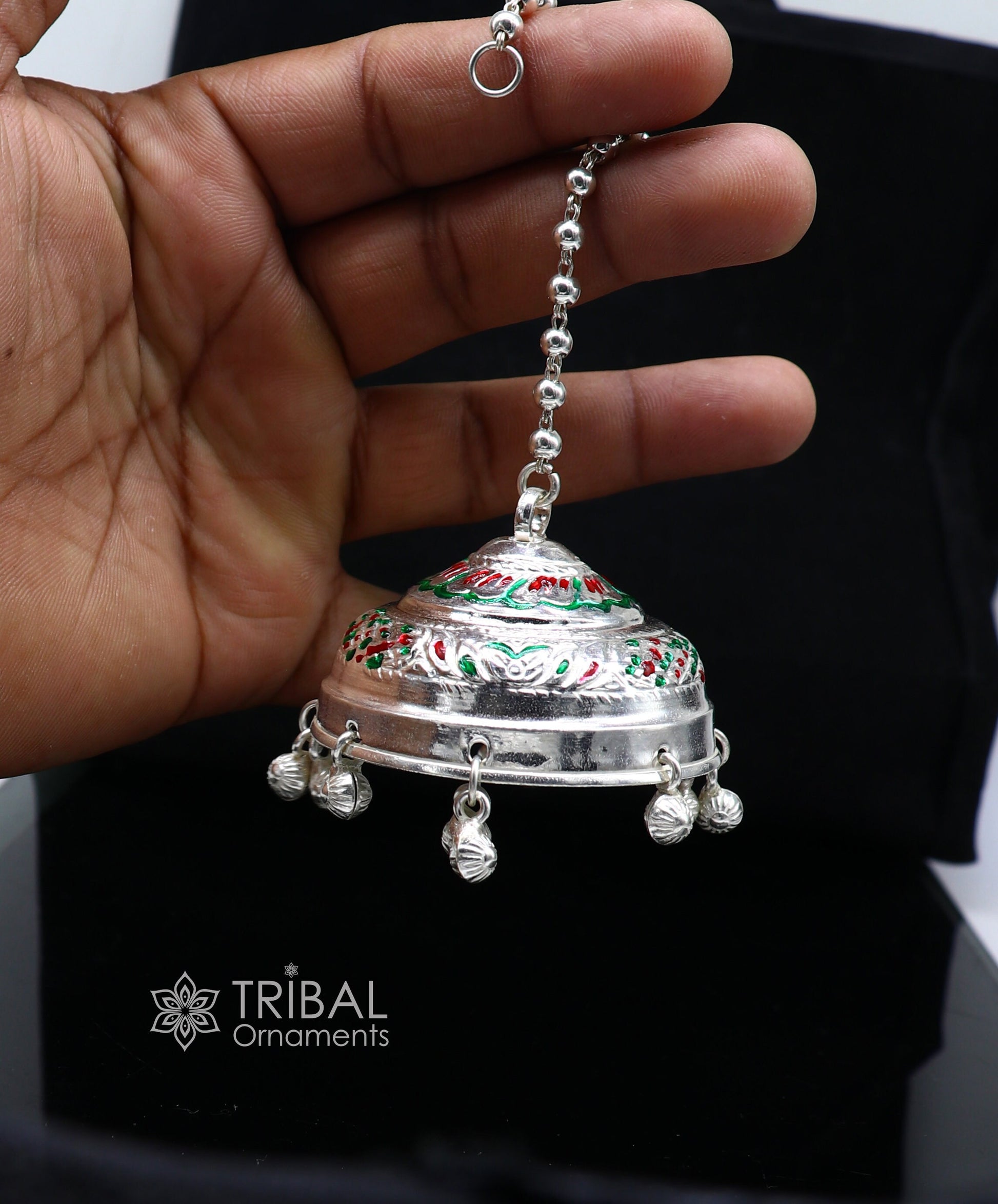 925 sterling Silver chatter/chatar, silver umbrella god temple art, Silver chandelier for temple Puja worshipping utensils su1117 - TRIBAL ORNAMENTS