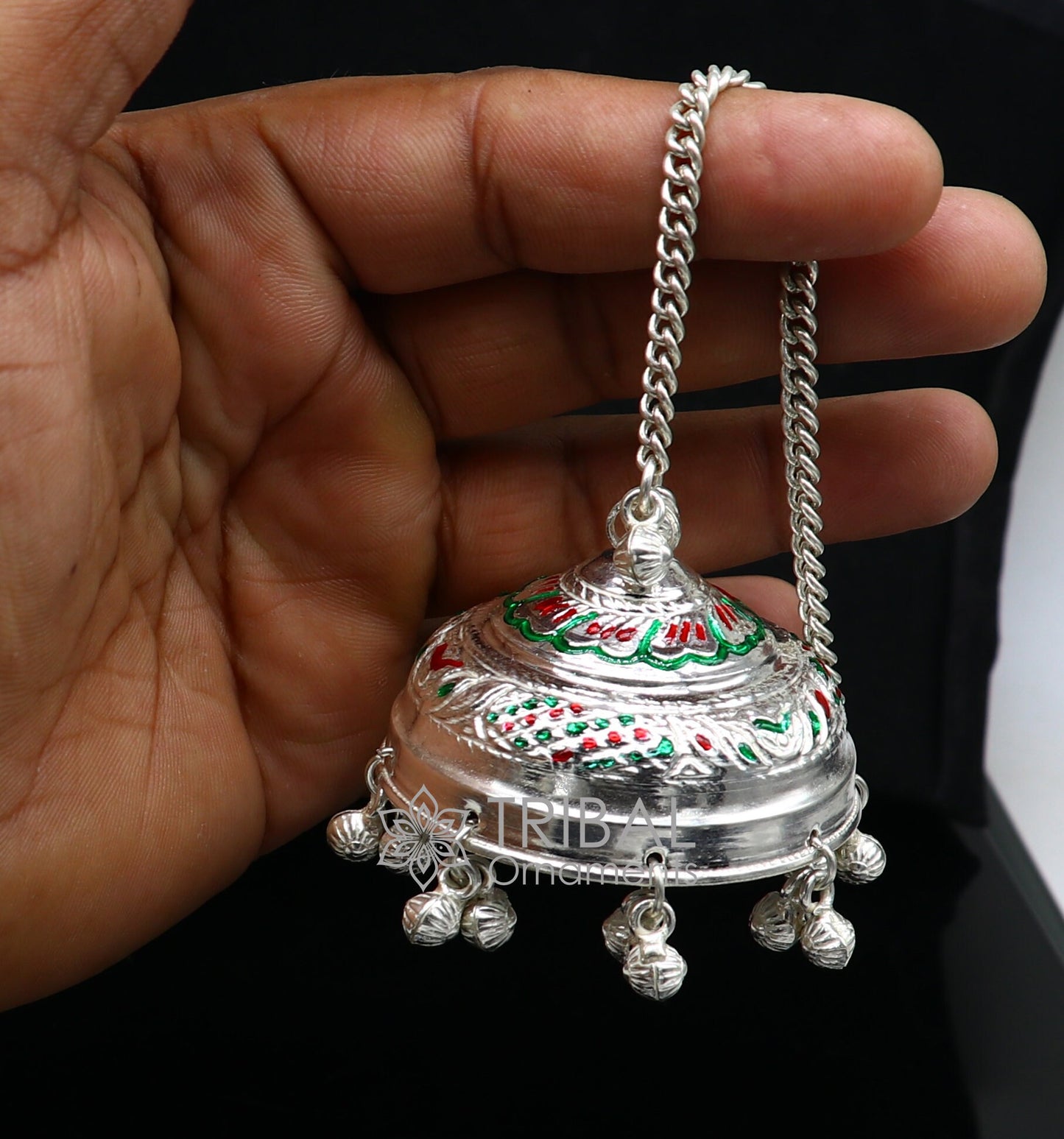 925 sterling Silver chatter/chatar, silver umbrella god temple art, Silver chandelier for temple Puja worshipping utensils su1119 - TRIBAL ORNAMENTS