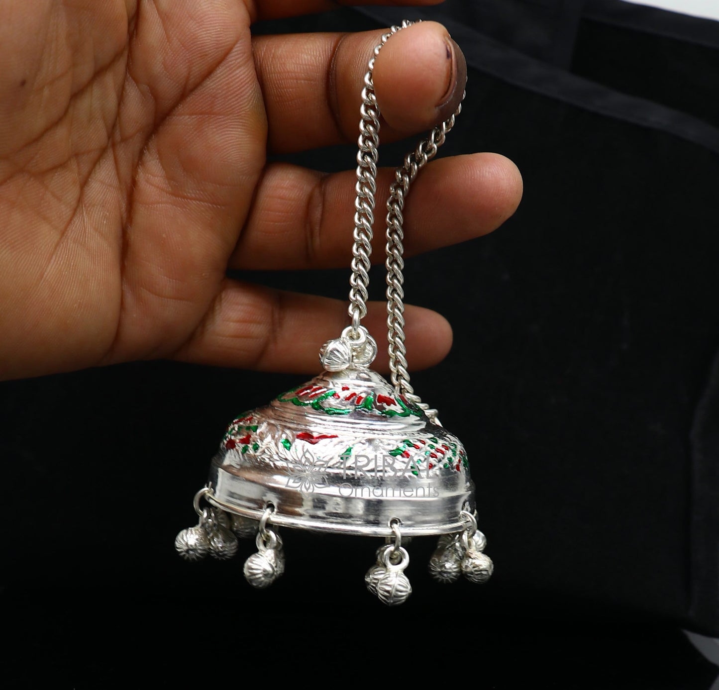 925 sterling Silver chatter/chatar, silver umbrella god temple art, Silver chandelier for temple Puja worshipping utensils su1119 - TRIBAL ORNAMENTS