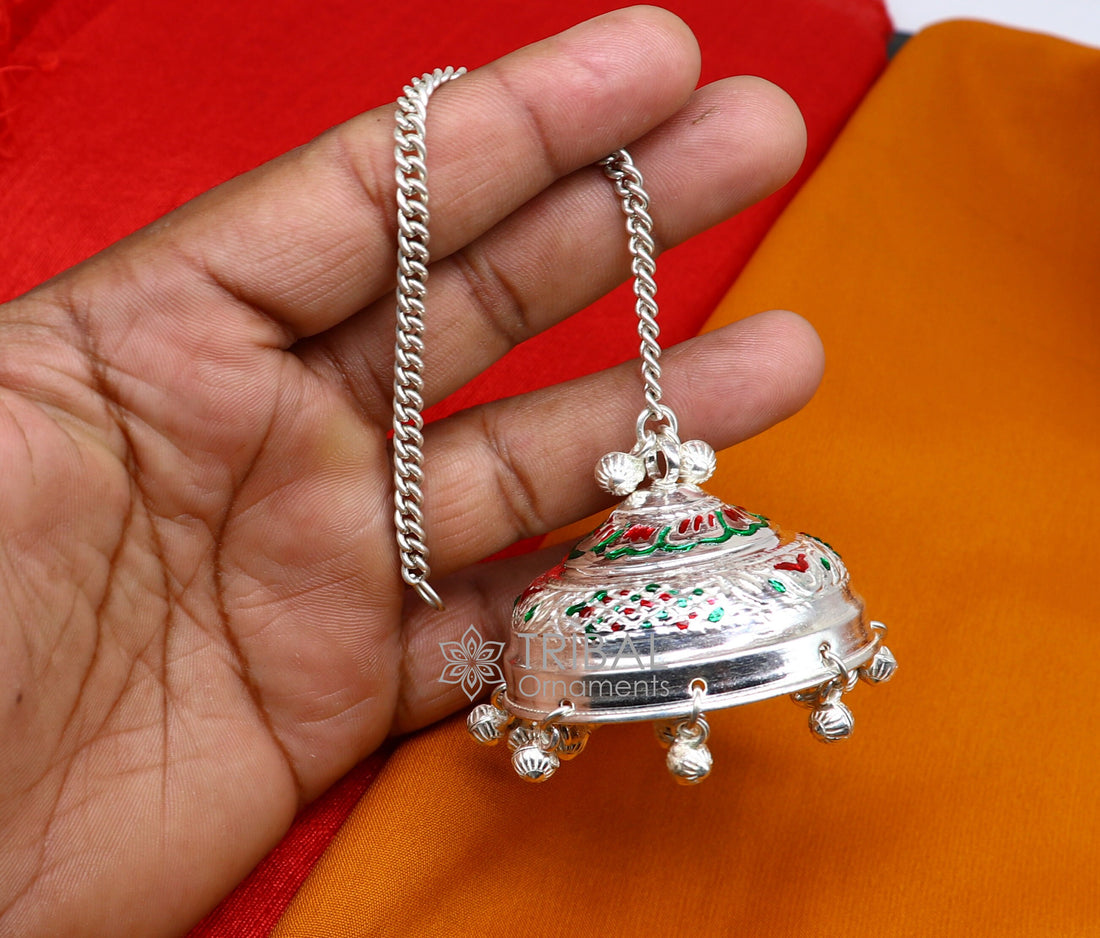 925 sterling Silver chatter/chatar, silver umbrella god temple art, Silver chandelier for temple Puja worshipping utensils su1119 - TRIBAL ORNAMENTS