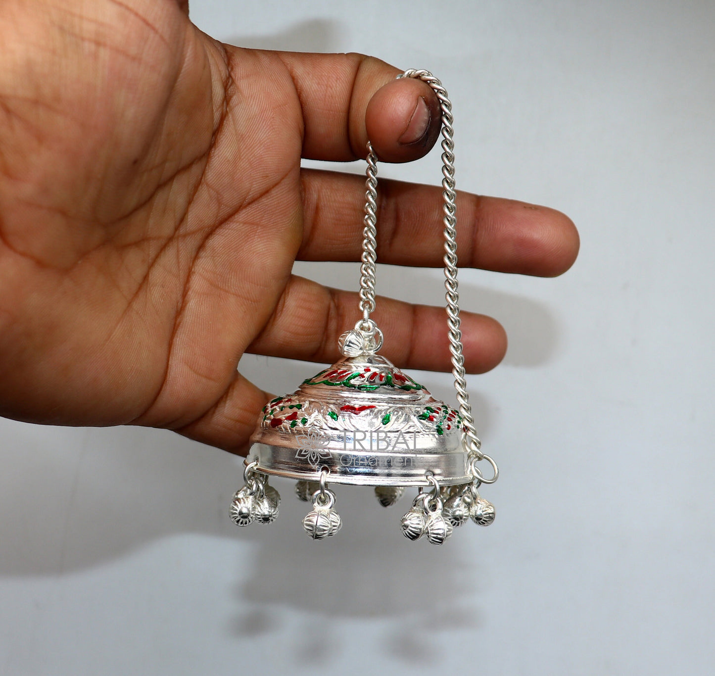 925 sterling Silver chatter/chatar, silver umbrella god temple art, Silver chandelier for temple Puja worshipping utensils su1119 - TRIBAL ORNAMENTS