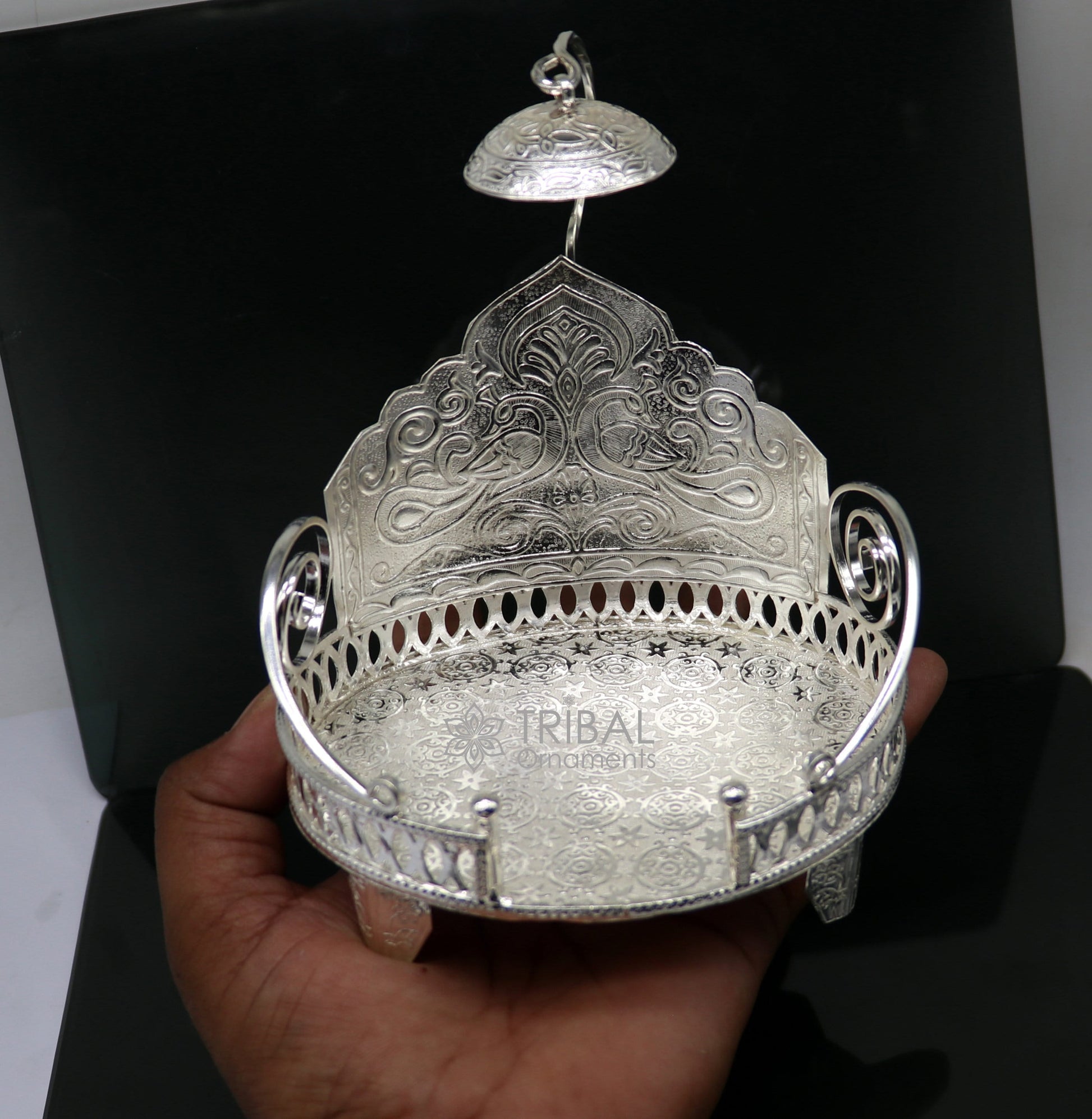 925 sterling silver sterling Sinhasan, singhasan idol god throne, god statue's divine chair, temple puja article collectible article su1111 - TRIBAL ORNAMENTS