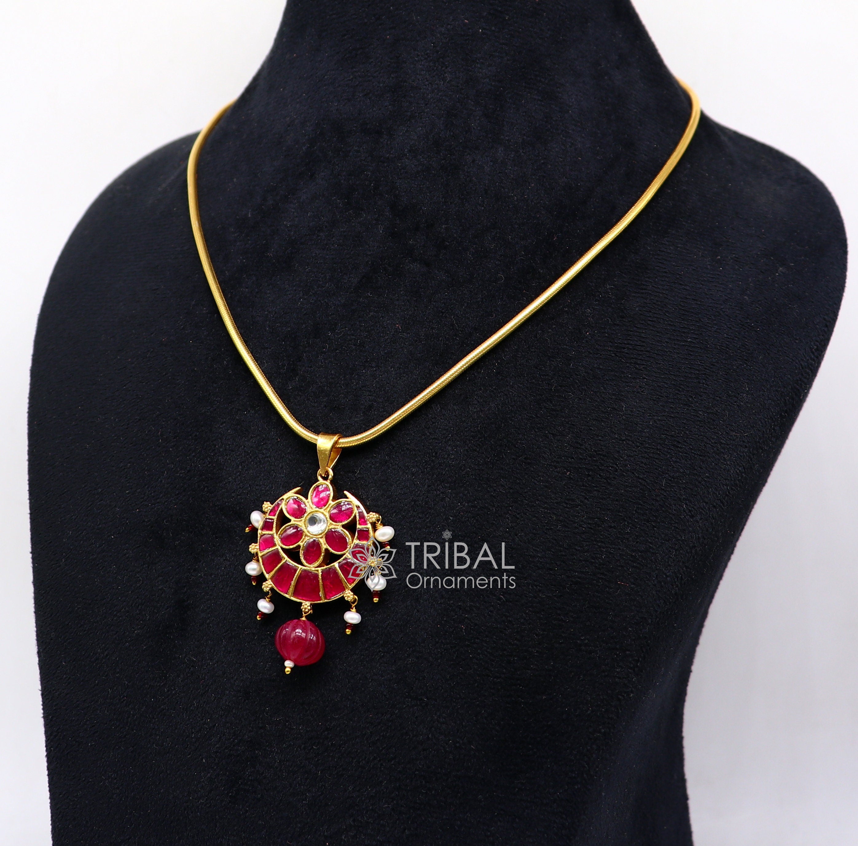 Red color hot sale stone necklace