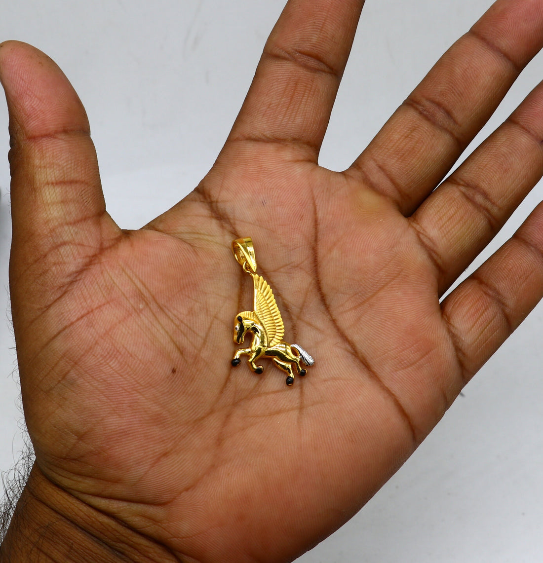 22Kt yellow gold handmade divine Pegasus unicorn pendant stunning adornment that adds a touch of enchantment and allure to any outfit gp30 - TRIBAL ORNAMENTS