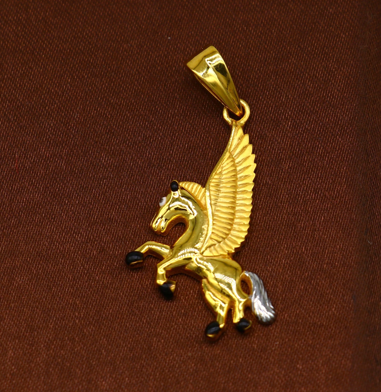 22Kt yellow gold handmade divine Pegasus unicorn pendant stunning adornment that adds a touch of enchantment and allure to any outfit gp30 - TRIBAL ORNAMENTS