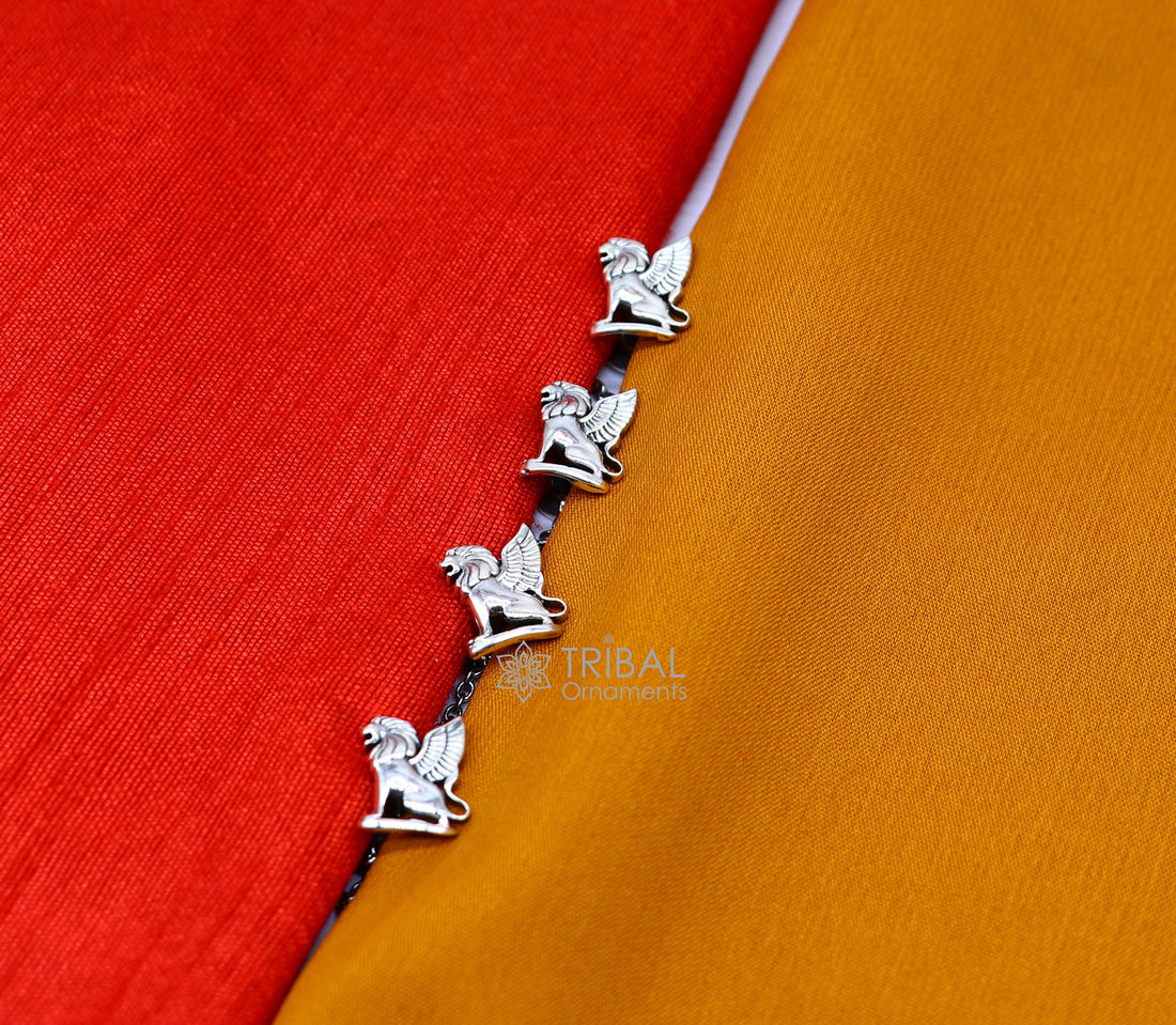 925 Sterling Silver winged lion design set of 4 kurta Buttons for Fashion Perfection, silver cufflinks, cultural trendy jewelry btn34 - TRIBAL ORNAMENTS