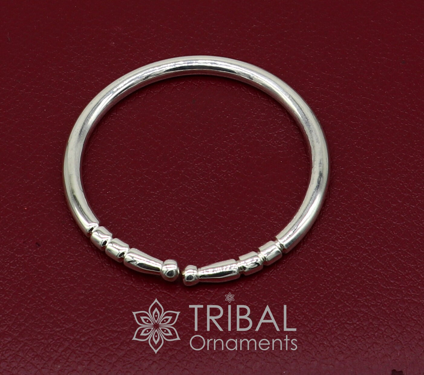 925 Solid Sterling silver handmade vintage style bangle bracelet kada  tribal jewelry best for mens gifting silver articles nsk553  TRIBAL  ORNAMENTS