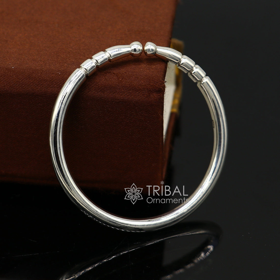 4mm 925 Solid sterling silver handmade plain shiny kids bangle bracelet adjustable baby kada, best Modern trendy gift for unisex nsk687 - TRIBAL ORNAMENTS