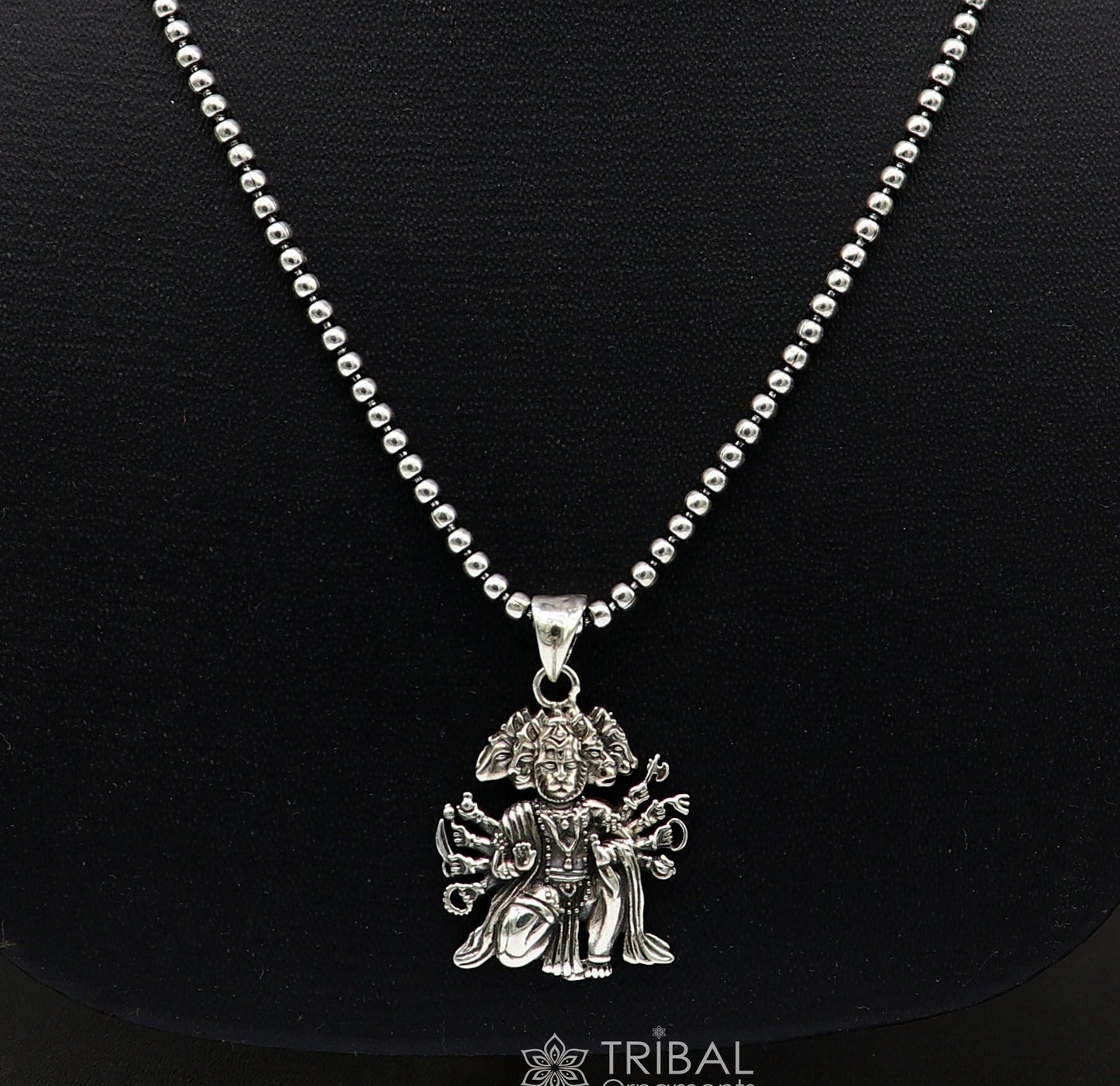 Divine 925 sterling silver handmade Hindu god Lord Panchmukhi Hanuman pendant amazing designer trendy  pendant unisex gifting jewelry Nsp621 - TRIBAL ORNAMENTS