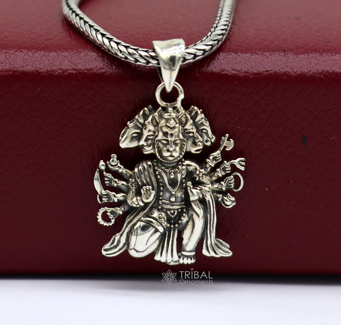 Divine 925 sterling silver handmade Hindu god Lord Panchmukhi Hanuman pendant amazing designer trendy  pendant unisex gifting jewelry Nsp621 - TRIBAL ORNAMENTS