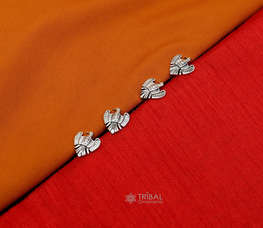 Dove design 925 Sterling Silver set of 4 kurta Buttons for Fashion Perfection, silver cufflinks, cultural trendy jewelry btn50 - TRIBAL ORNAMENTS