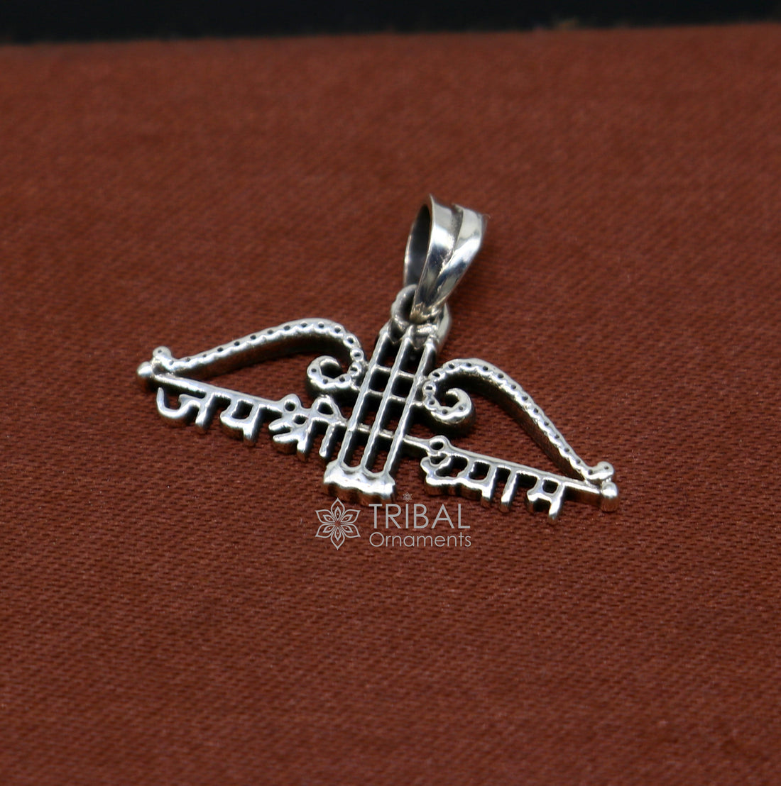 925 sterling silver Trendy Divine Khatushyam ji Dhanush pendant, unique "Jai Shree Shyam" pendant for both girls and boys jewelry ssp623 - TRIBAL ORNAMENTS