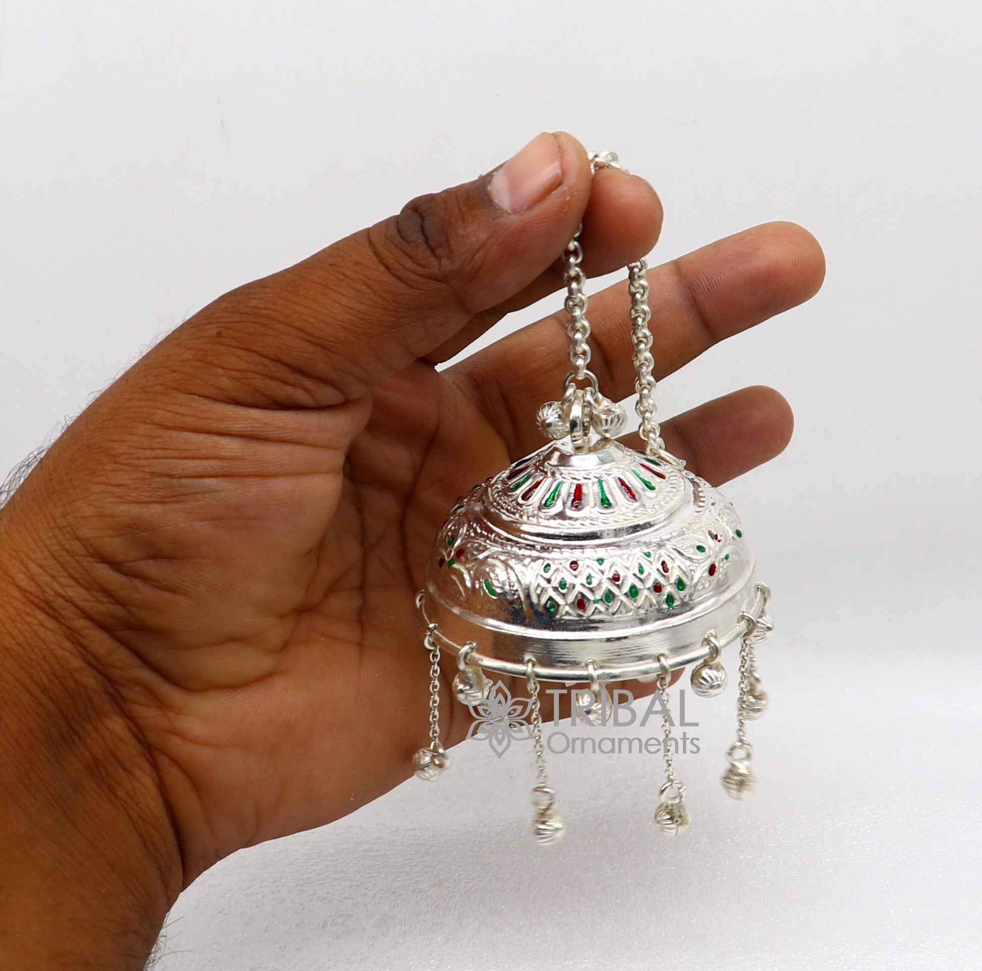 925 sterling Silver chattar/ chhatra, silver umbrella god temple art, Divine temple silver article, OR puja worshiping utensils su1114 - TRIBAL ORNAMENTS