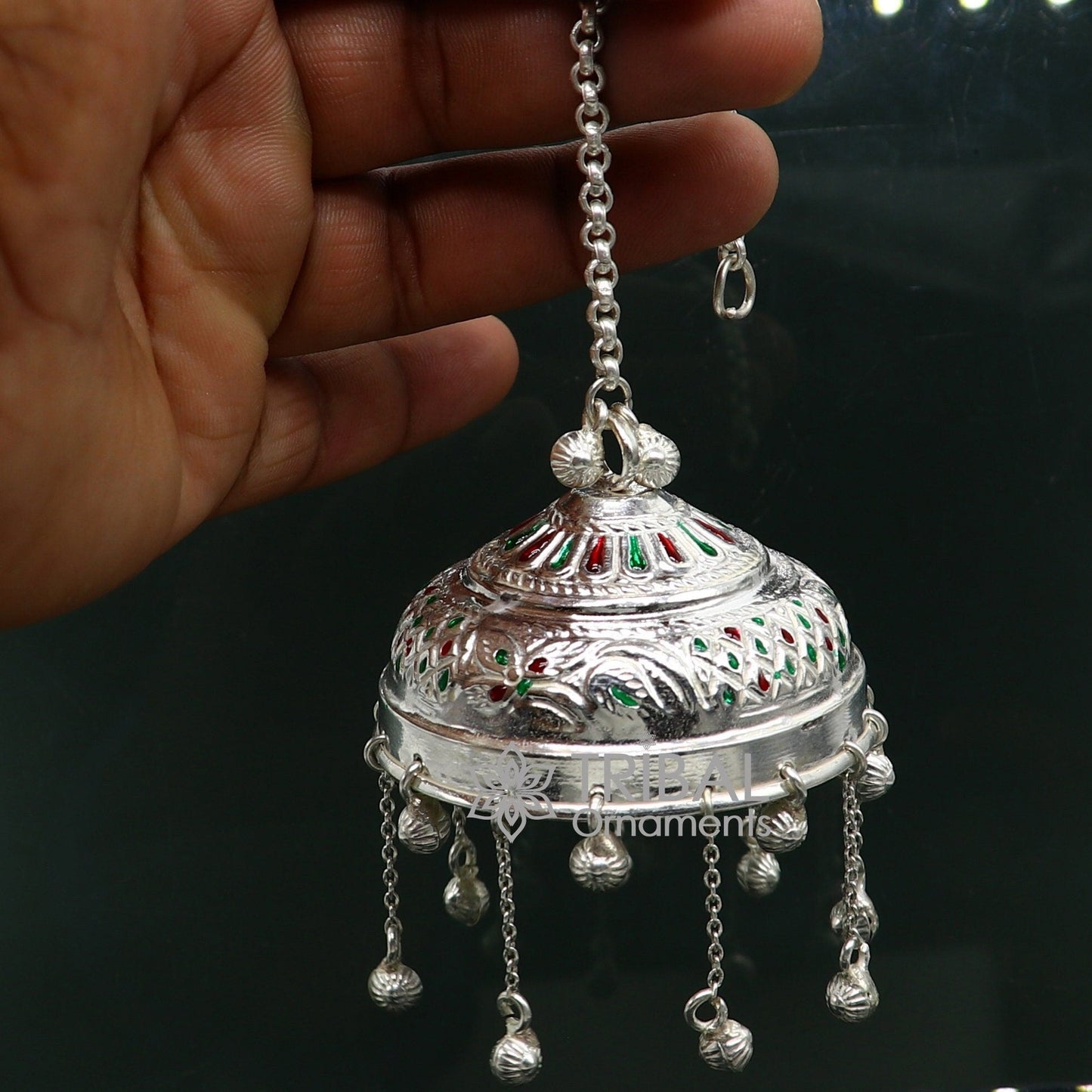 925 sterling Silver chattar/ chhatra, silver umbrella god temple art, Divine temple silver article, OR puja worshiping utensils su1114 - TRIBAL ORNAMENTS