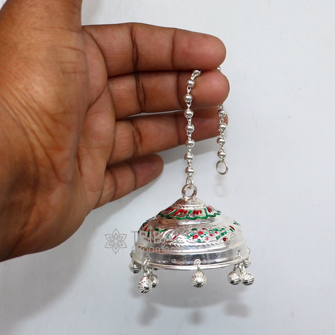 925 sterling Silver chatter/chatar, silver umbrella god temple art, Silver chandelier for temple Puja worshipping utensils su1117 - TRIBAL ORNAMENTS