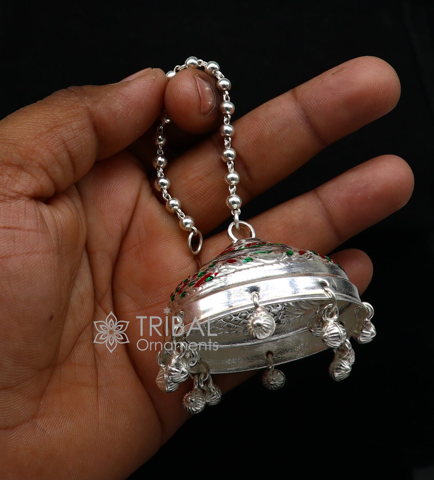 925 sterling Silver chatter/chatar, silver umbrella god temple art, Silver chandelier for temple Puja worshipping utensils su1117 - TRIBAL ORNAMENTS