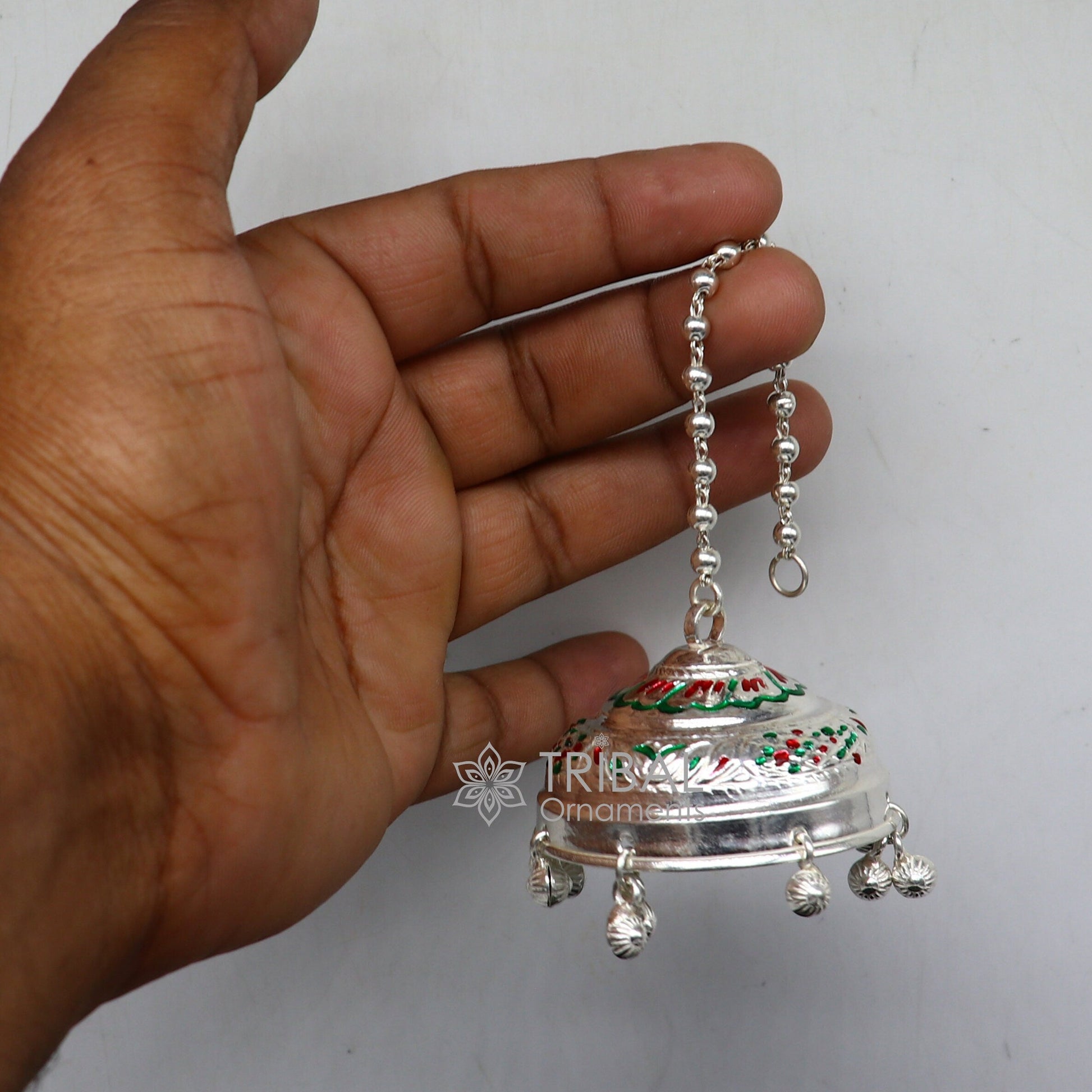 925 sterling Silver chatter/chatar, silver umbrella god temple art, Silver chandelier for temple Puja worshipping utensils su1117 - TRIBAL ORNAMENTS