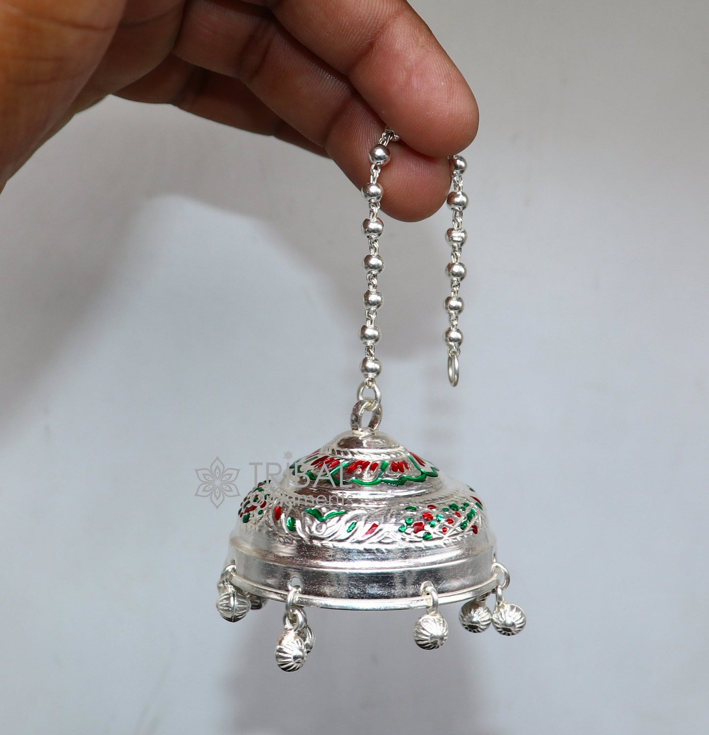 925 sterling Silver chatter/chatar, silver umbrella god temple art, Silver chandelier for temple Puja worshipping utensils su1117 - TRIBAL ORNAMENTS