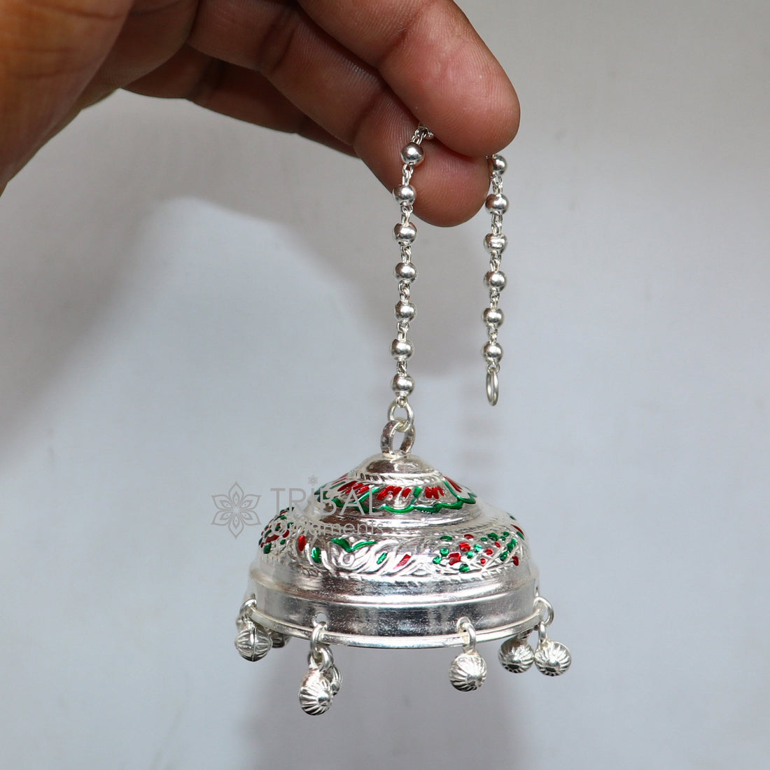 925 sterling Silver chatter/chatar, silver umbrella god temple art, Silver chandelier for temple Puja worshipping utensils su1117 - TRIBAL ORNAMENTS