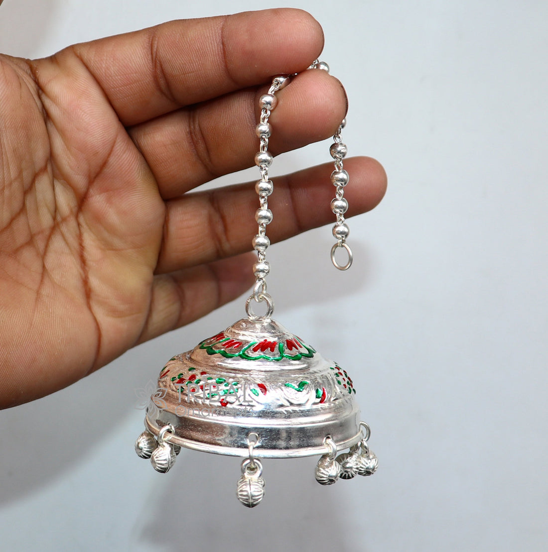 925 sterling Silver chatter/chatar, silver umbrella god temple art, Silver chandelier for temple Puja worshipping utensils su1117 - TRIBAL ORNAMENTS