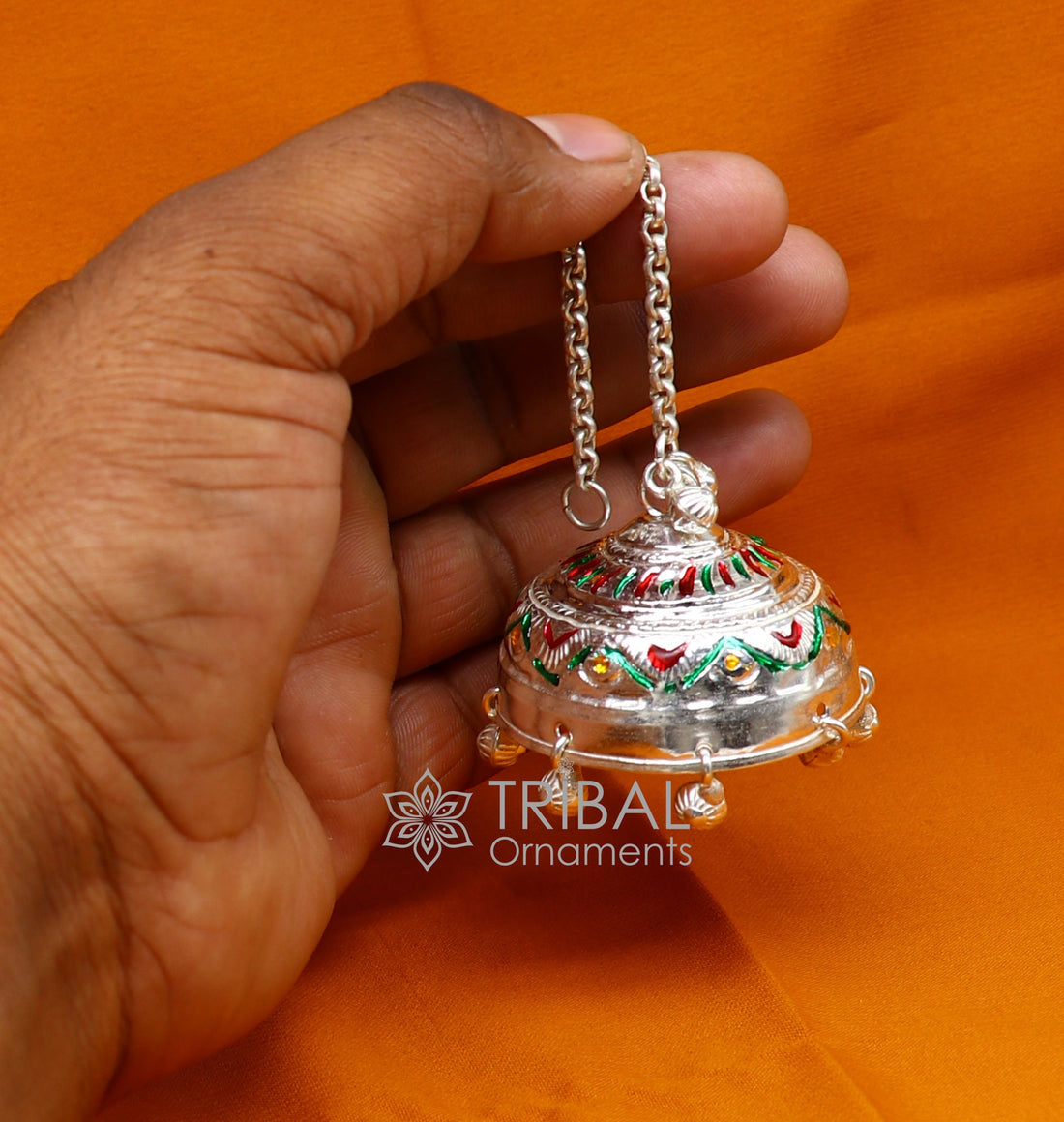 925 sterling Silver chatter/chatar, silver umbrella god temple art, Silver chandelier for temple Puja worshipping utensils su1118 - TRIBAL ORNAMENTS