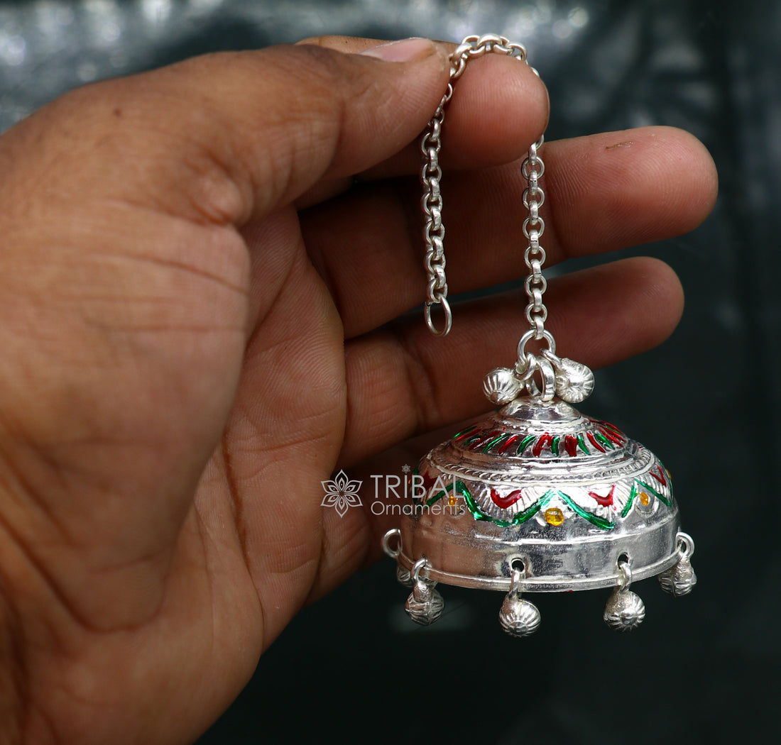 925 sterling Silver chatter/chatar, silver umbrella god temple art, Silver chandelier for temple Puja worshipping utensils su1118 - TRIBAL ORNAMENTS