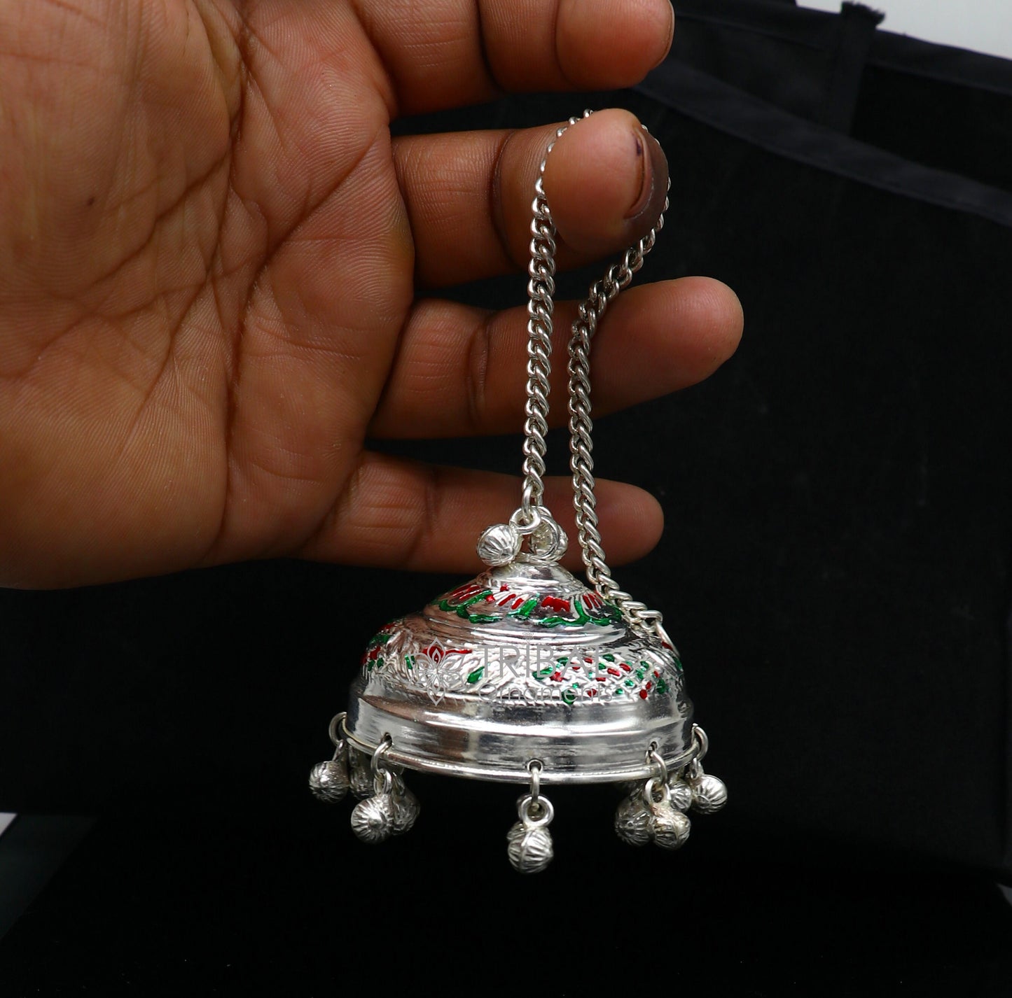 925 sterling Silver chatter/chatar, silver umbrella god temple art, Silver chandelier for temple Puja worshipping utensils su1119 - TRIBAL ORNAMENTS