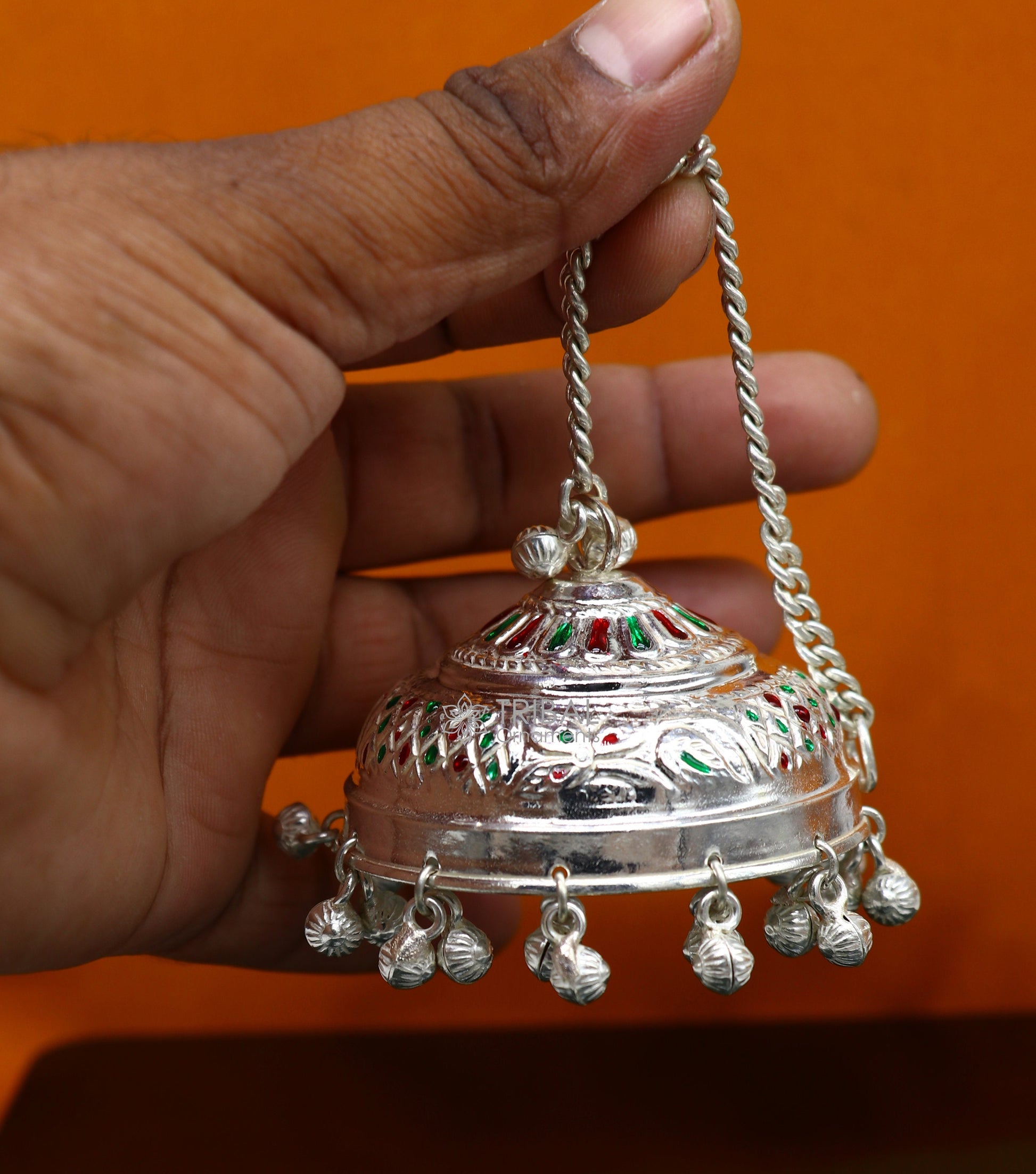 925 sterling Silver chatter/chatar, silver umbrella god temple art, Silver chandelier for temple Puja worshipping utensils su1120 - TRIBAL ORNAMENTS