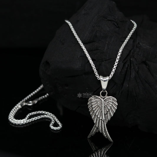 925 sterling silver unique bird wing pendant/ bird feather pendant, silver wing necklace, animal jewelry nsp635 - TRIBAL ORNAMENTS