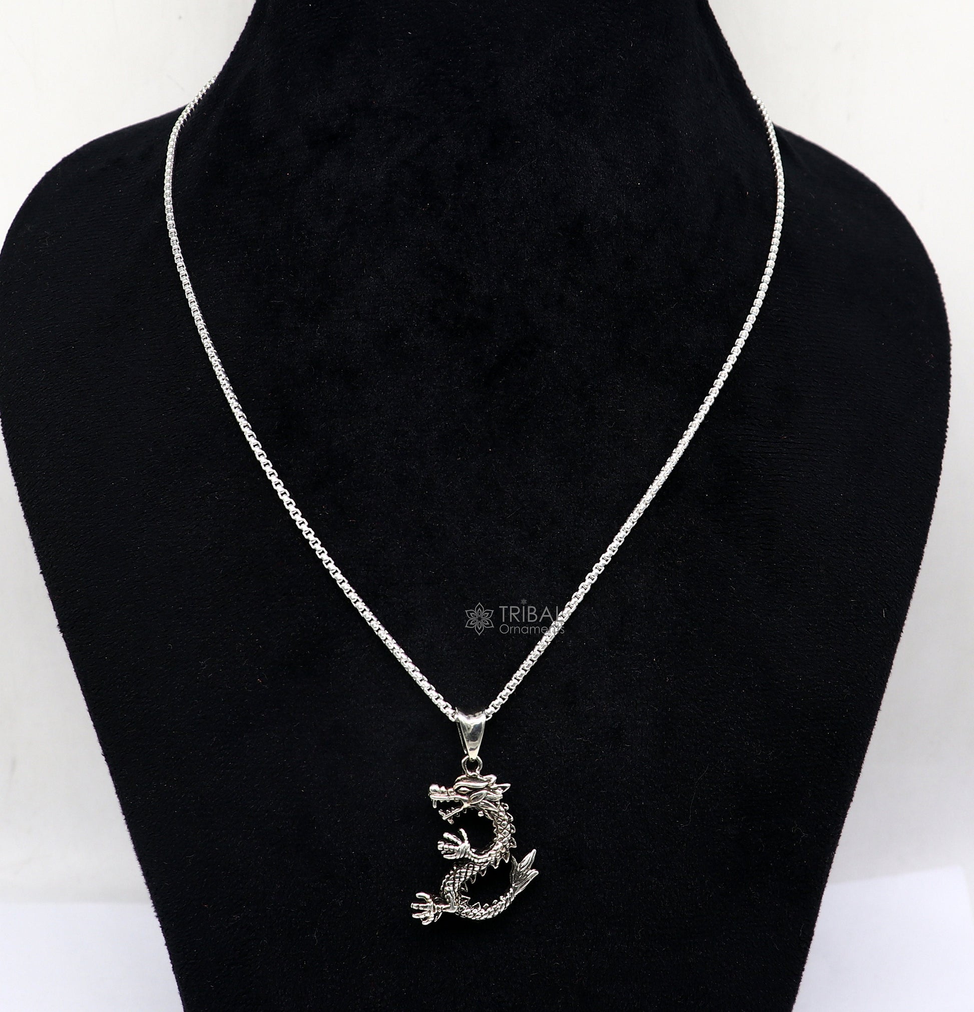 925 sterling silver unique Dragon design pendant, silver trendy pendant necklace, silver unisex cultural designer jewelry nsp642 - TRIBAL ORNAMENTS