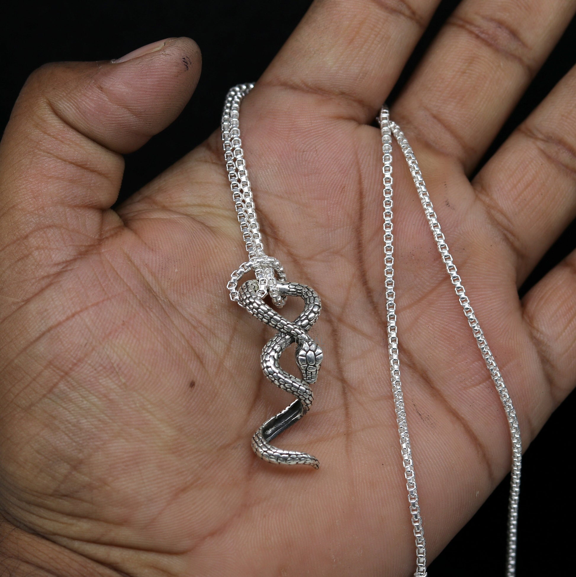 925 sterling silver unique waved snake pendant/ king cobra snake pendant is n embodiment of timeless beauty and symbolism nsp644 - TRIBAL ORNAMENTS