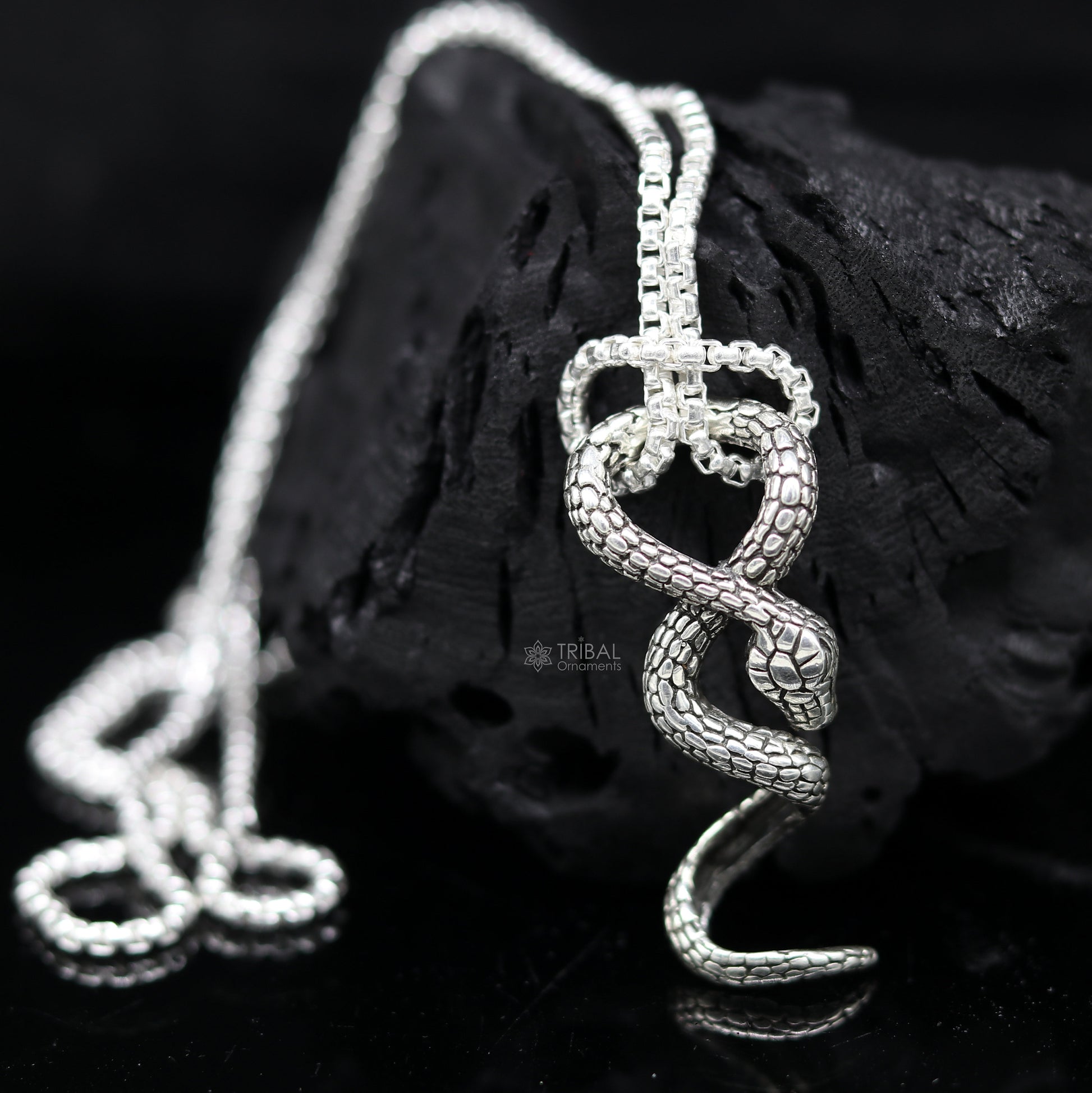 925 sterling silver unique waved snake pendant/ king cobra snake pendant is n embodiment of timeless beauty and symbolism nsp644 - TRIBAL ORNAMENTS