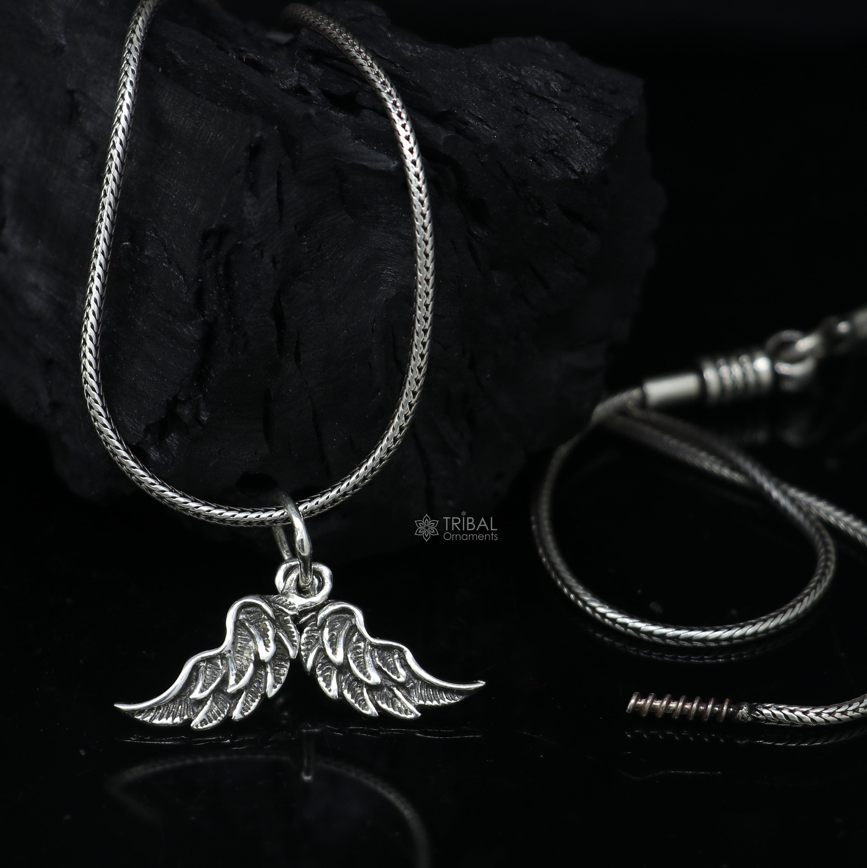 Sterling Silver Angel Wing Charm Necklace | FashionJunkie4Life