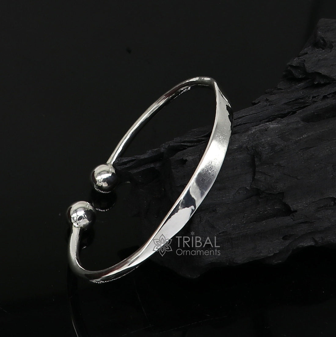 925 sterling silver plain shiny design cuff kada modern trendy fashion kada is a stunning and versatile piece of jewelry cuff159 - TRIBAL ORNAMENTS