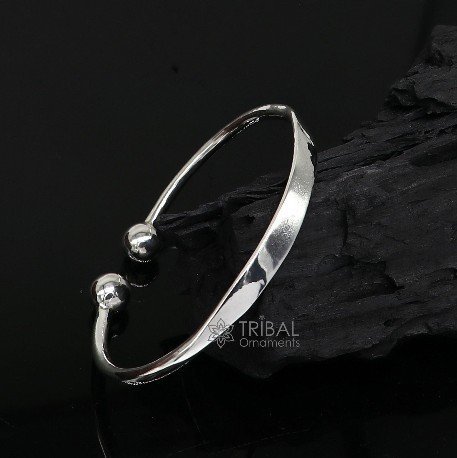 925 sterling silver plain shiny design cuff kada modern trendy fashion kada is a stunning and versatile piece of jewelry cuff159 - TRIBAL ORNAMENTS