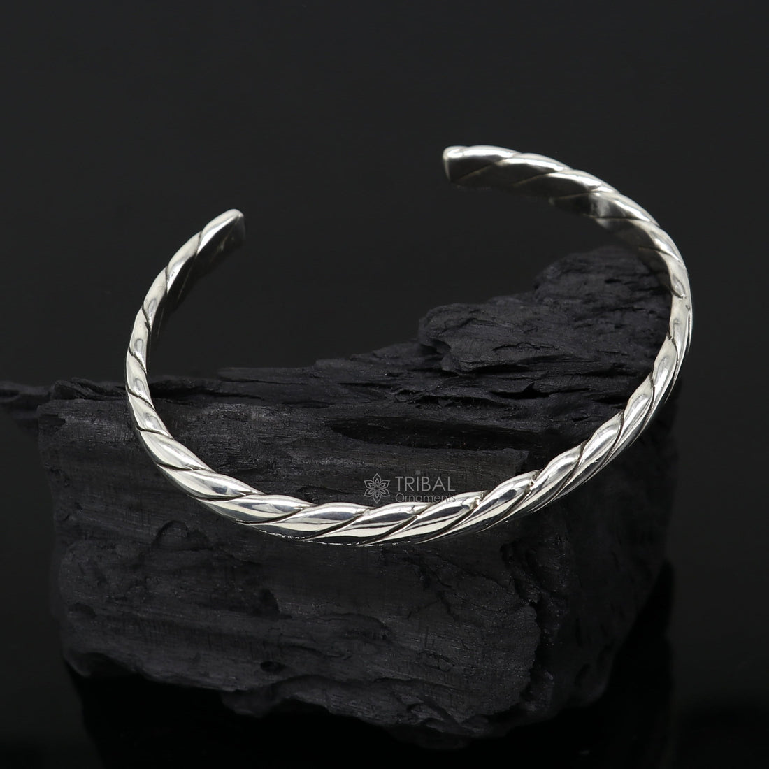 925 sterling silver handmade solid trendy spiral design fashion kada cuff bracelet, cuff kada unsex gifting jewelry solid kada cuff163 - TRIBAL ORNAMENTS