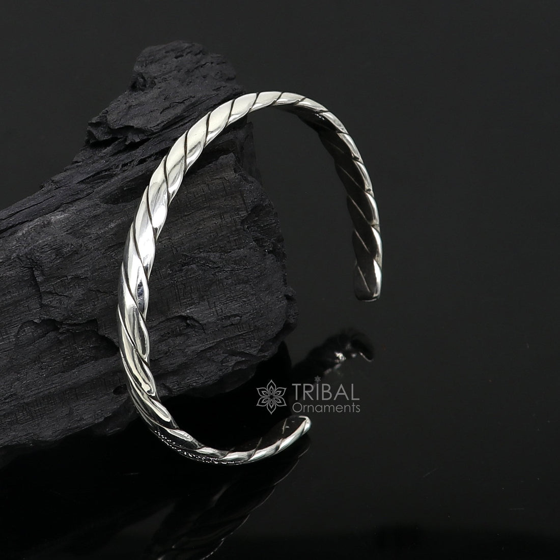 925 sterling silver handmade solid trendy spiral design fashion kada cuff bracelet, cuff kada unsex gifting jewelry solid kada cuff163 - TRIBAL ORNAMENTS