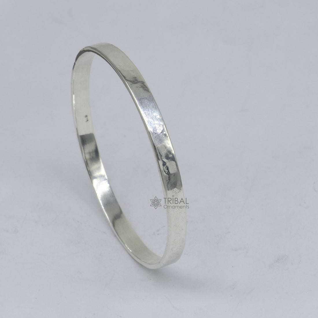 Solid flat plain design 925 sterling silver shiny bright bangle bracelet kada, excellent modern trendy fashion bangle men's or girls nsk695 - TRIBAL ORNAMENTS