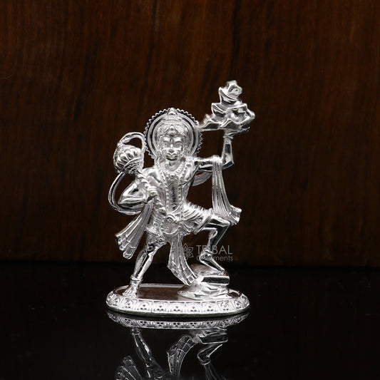 925 silver handmade Lord hanuman 2.3" small 3D statue figurine God hanuman statue sculpture home temple puja art, car front utensils art645 - TRIBAL ORNAMENTS
