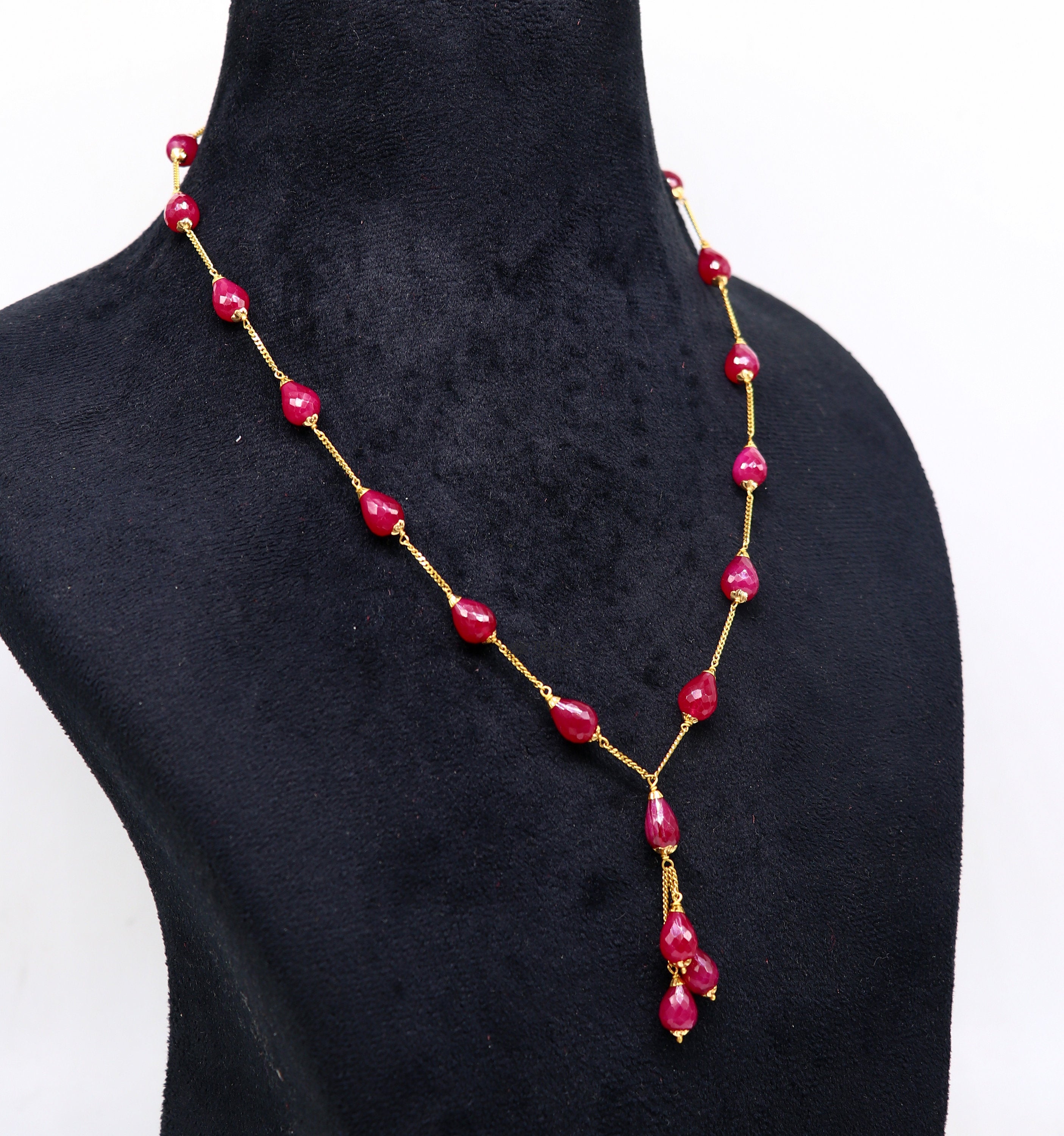 Shop Rubans Traditional Gold Plated Faux Ruby And Emerald Studded Necklace  Set Online at Rubans