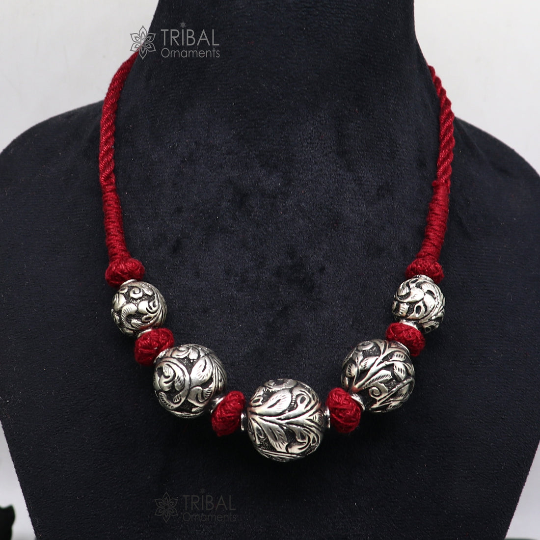 925 sterling silver Fancy stylish beaded necklace, excellent brides gifting fashion wedding ethnic necklace tribal jewelry set633 - TRIBAL ORNAMENTS