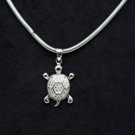 925 sterling silver beautiful cubic zircon stone Tortoise pendant  adding a touch of natural beauty and sophistication to any outfit nsp630 - TRIBAL ORNAMENTS