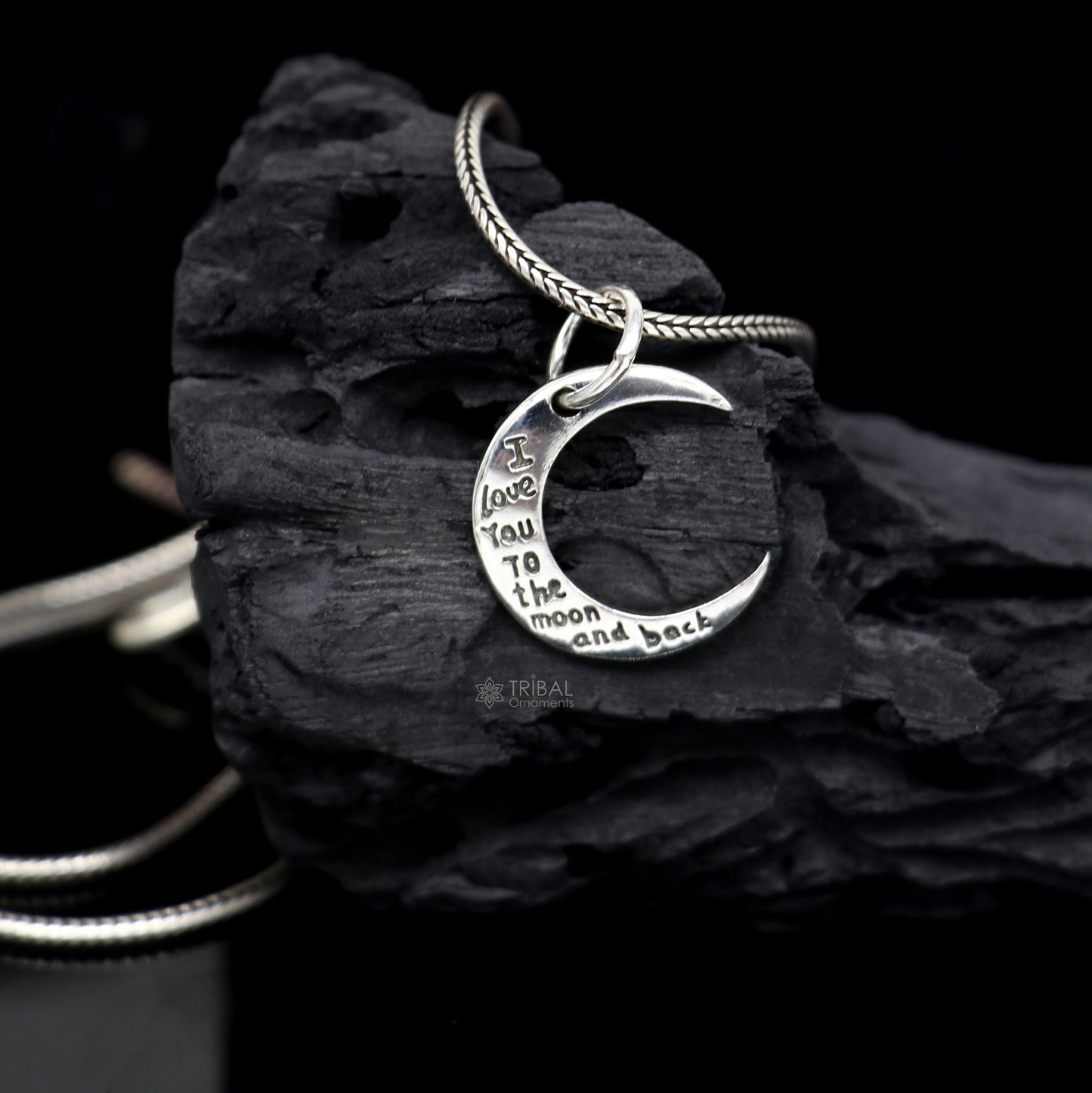 925 sterling silver unique half moon pendant amazing delicate silver jewelry for both men and women nsp651 - TRIBAL ORNAMENTS
