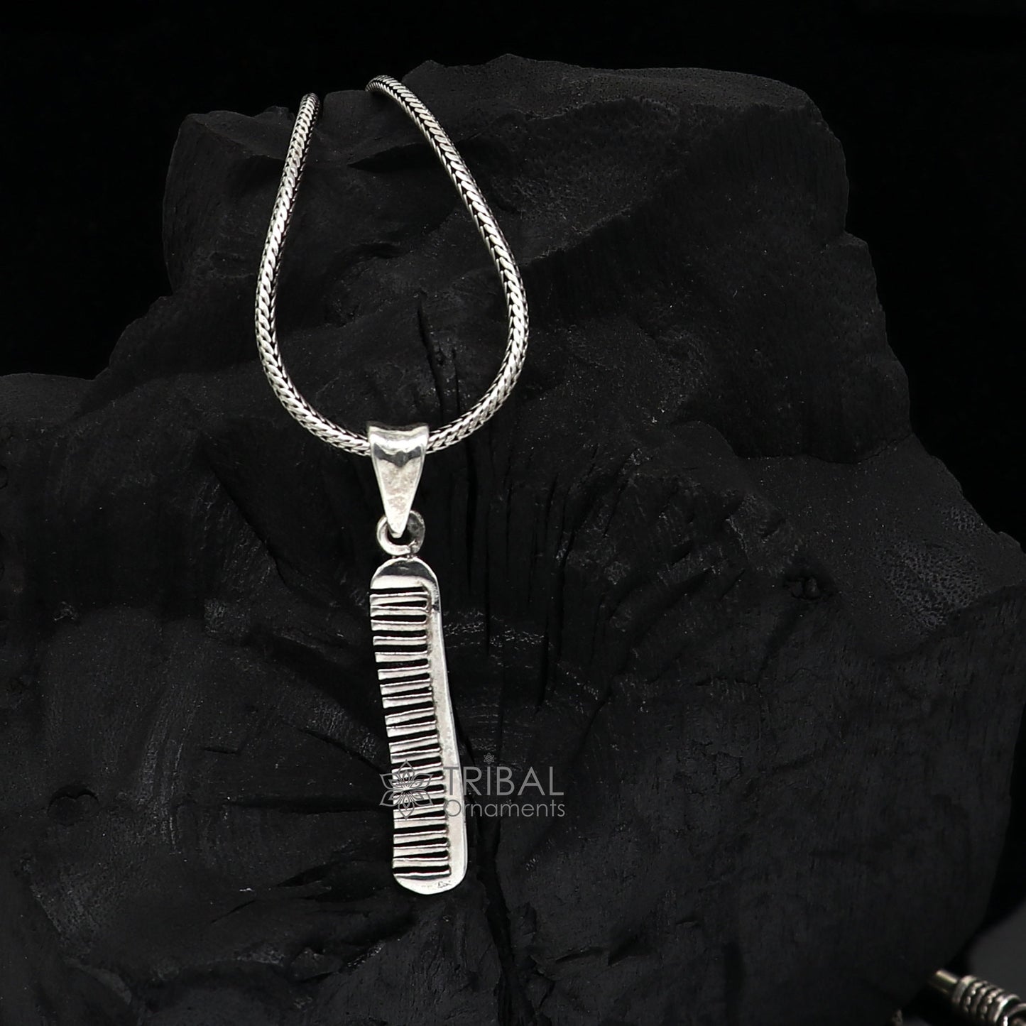 Unique hair comb pendant necklace 925 sterling silver amazing stylish customized jewelry from india nsp656 - TRIBAL ORNAMENTS