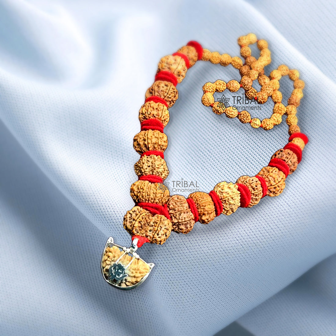 Siddha Rudraksha Mala1 to 14 Mukhi, Ganesh, Gaurishankar Rudraksha, Original Nepal Medium Size Beads Lab Certified meditation necklace 001 - TRIBAL ORNAMENTS